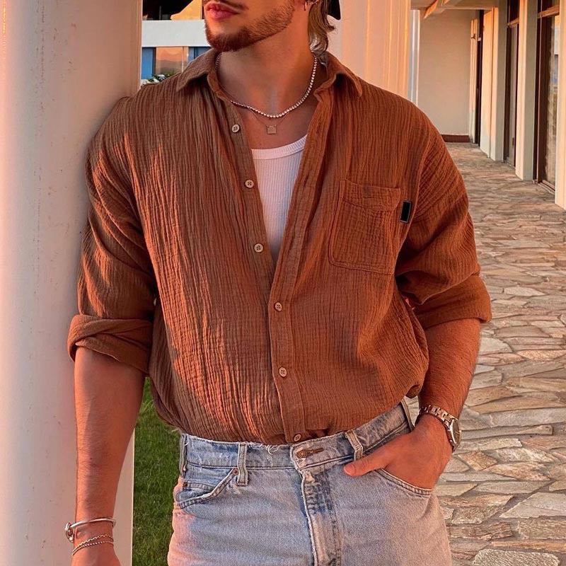 Gilet elegante da uomo a maniche lunghe con orlo regolabile - Tessuto più leggero da indossare tutti i giorni con gli stivali