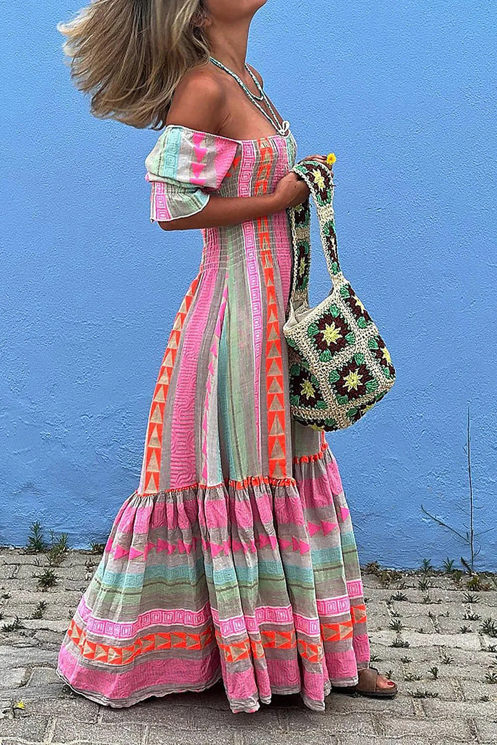 Vestido de verano para mujer - Elegante vestito senza maniche con collo rosso per un look casual e comodo