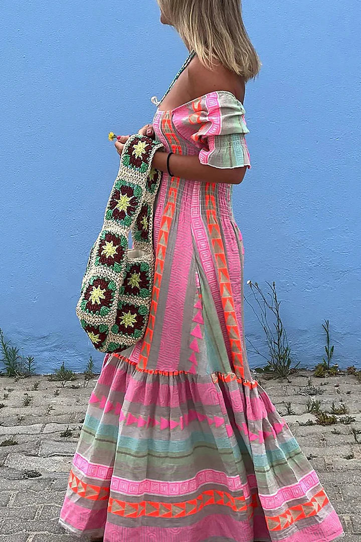 Vestido de verano para mujer - Elegante vestito senza maniche con collo rosso per un look casual e comodo
