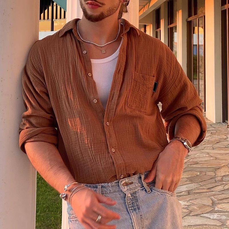 Gilet elegante da uomo a maniche lunghe con orlo regolabile - Tessuto più leggero da indossare tutti i giorni con gli stivali
