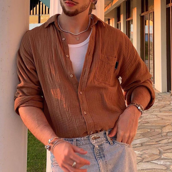 Gilet elegante da uomo a maniche lunghe con orlo regolabile - Tessuto più leggero da indossare tutti i giorni con gli stivali