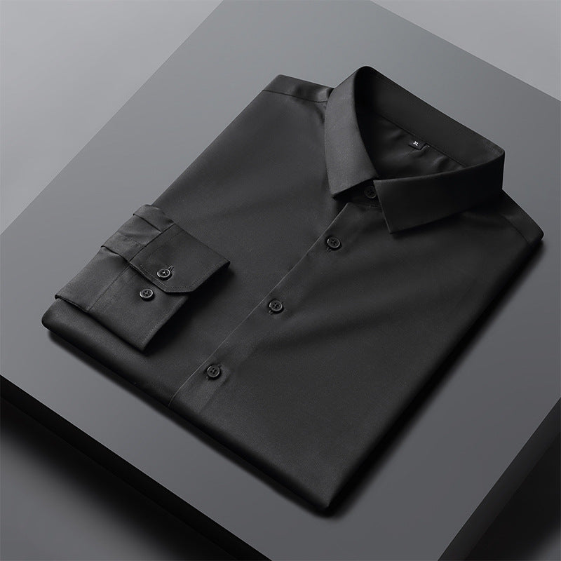 Elegante camicia da uomo button-down dalla vestibilità slim - Tessuto di cotone elasticizzato e antiscivolo, ideale per l'ufficio