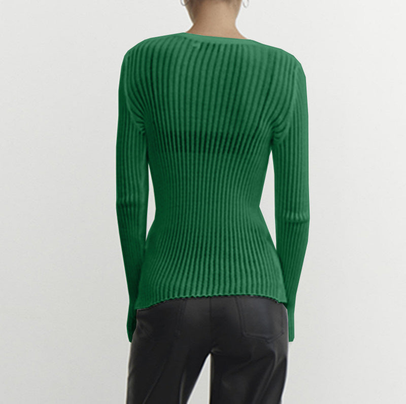 T-shirt da donna a maniche lunghe in elegante rete trasparente