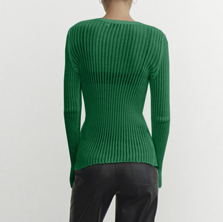 T-shirt da donna a maniche lunghe in elegante rete trasparente