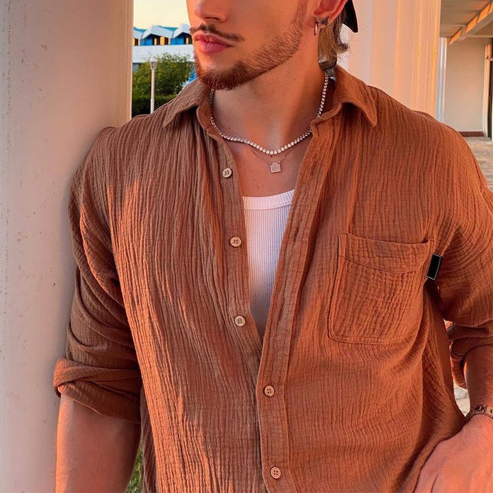 Gilet elegante da uomo a maniche lunghe con orlo regolabile - Tessuto più leggero da indossare tutti i giorni con gli stivali