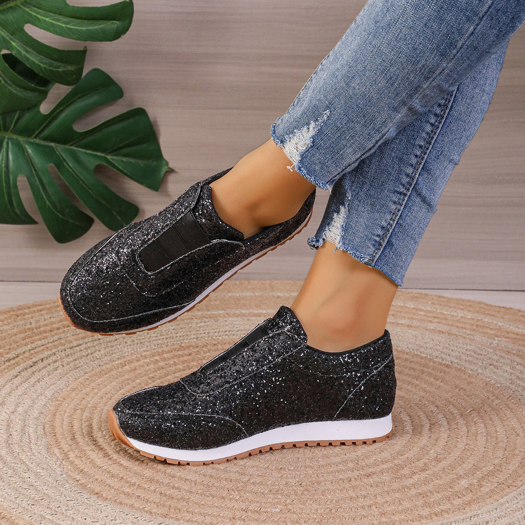 Eleganti sneakers da donna con tomaia in paillettes - facili da indossare e con una comoda suola ammortizzata