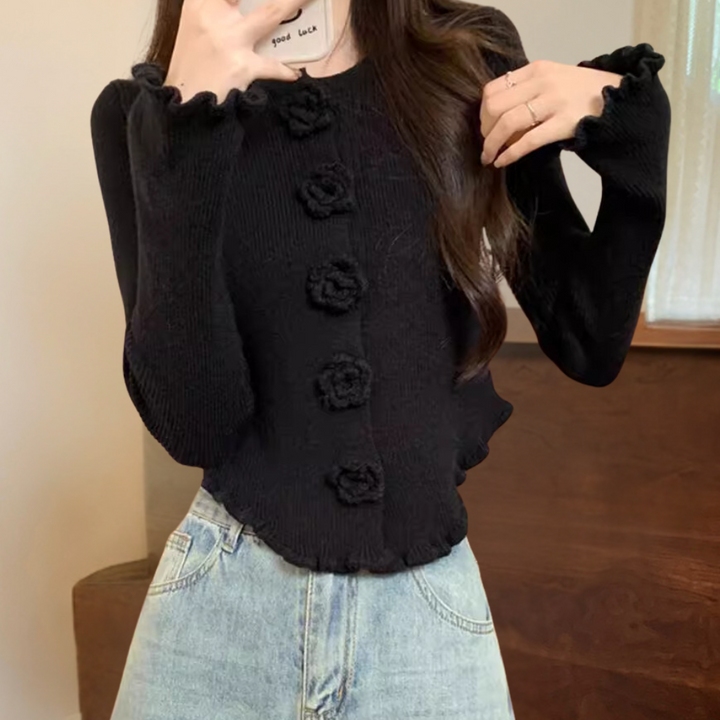 Elisara - Elegante maglione da donna con maniche svasate per un look raffinato