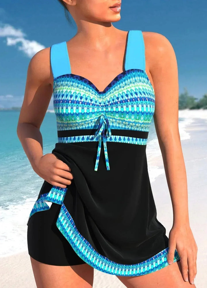 Tankini Maillot de Bain Flottant avec Contrôle du Ventre - Élégant Tankini pour Femmes