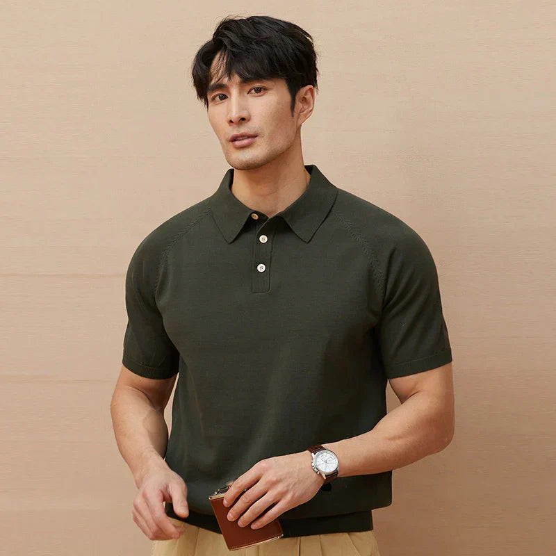 Elegante polo da uomo con colletto classico - maglia di cotone eccezionalmente morbida, vestibilità perfetta e comfort quotidiano