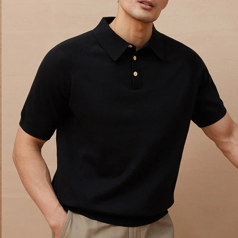 Elegante polo da uomo con colletto classico - maglia di cotone eccezionalmente morbida, vestibilità perfetta e comfort quotidiano