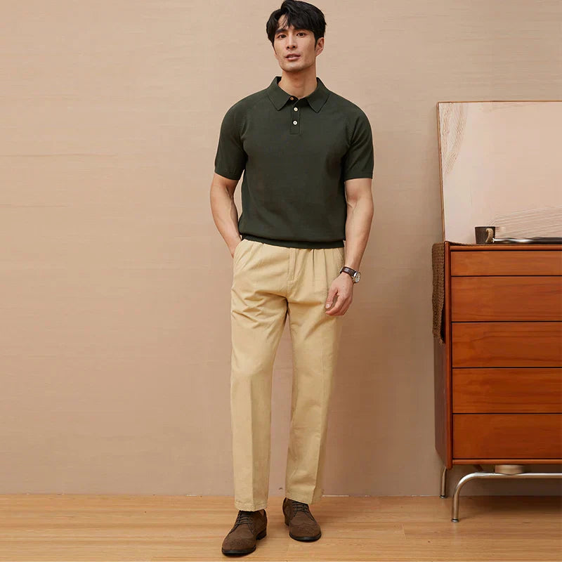 Elegante polo da uomo con colletto classico - maglia di cotone eccezionalmente morbida, vestibilità perfetta e comfort quotidiano