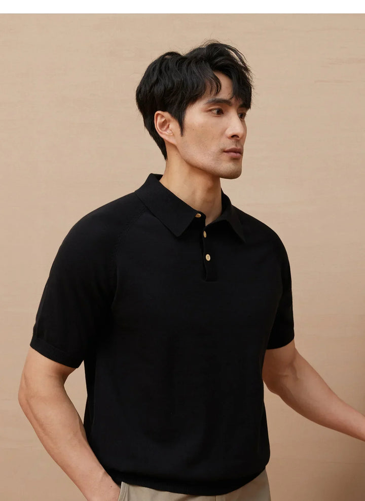 Elegante polo da uomo con colletto classico - maglia di cotone eccezionalmente morbida, vestibilità perfetta e comfort quotidiano