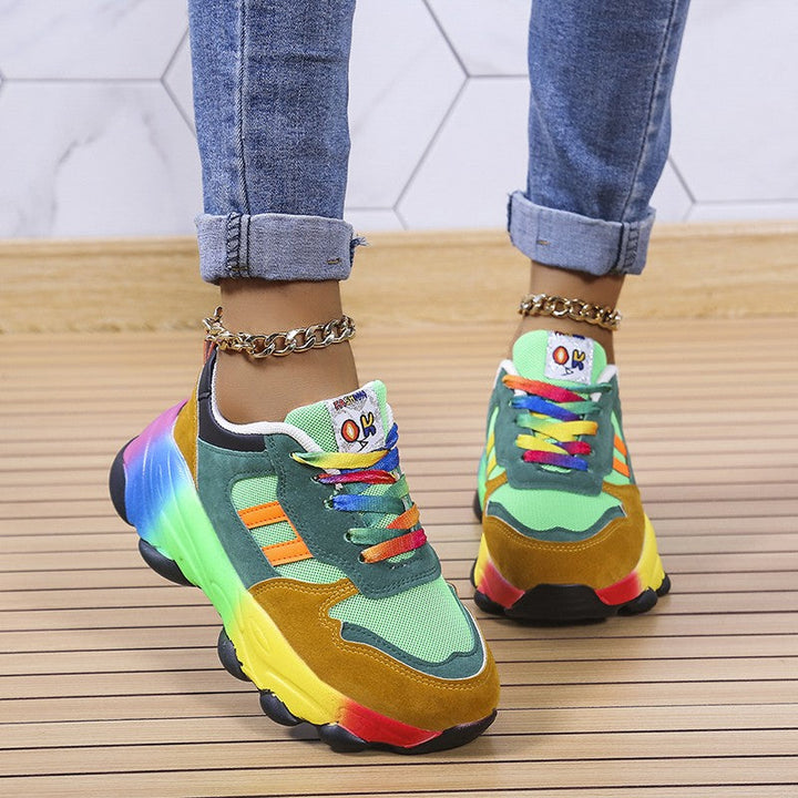 Scarpe da ginnastica da donna colorate con suola resistente - stile audace e confortevole per l'abbigliamento quotidiano