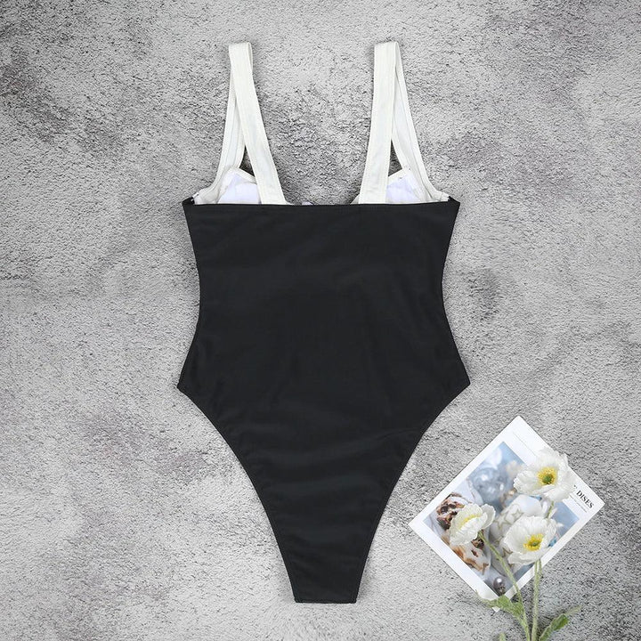 Costume da bagno da donna con sostegno e coppe - Taglio alto con dettagli eleganti e apertura a buco di serratura