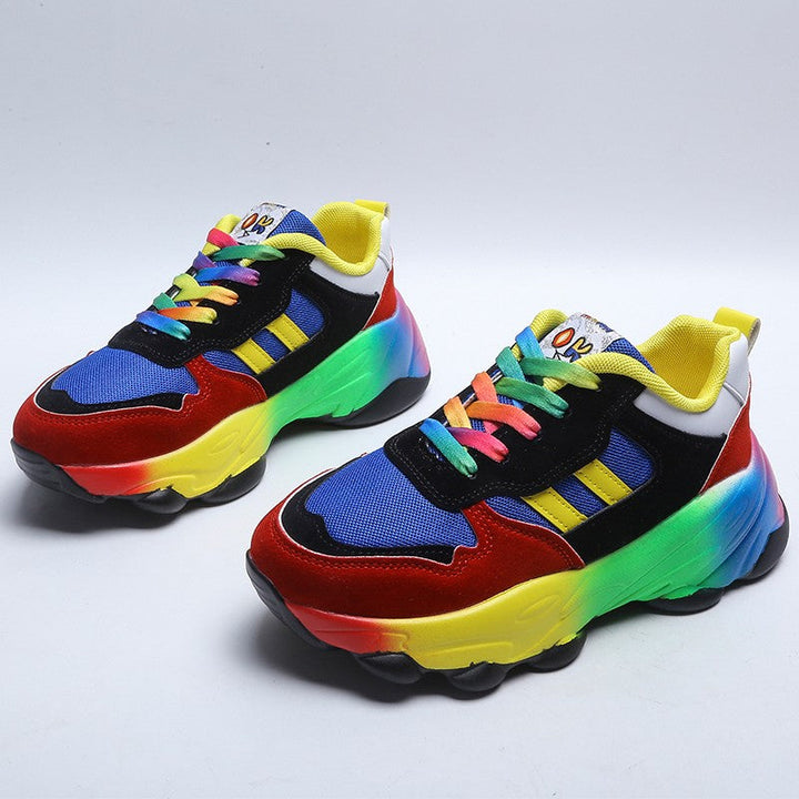 Scarpe da ginnastica da donna colorate con suola resistente - stile audace e confortevole per l'abbigliamento quotidiano
