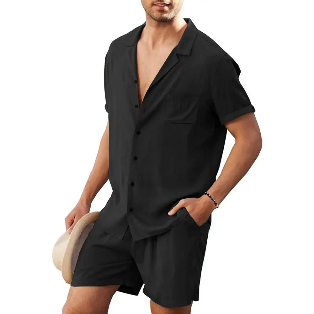 Elegante set da uomo informale con gilet e pantaloni corti per le occasioni di tutti i giorni