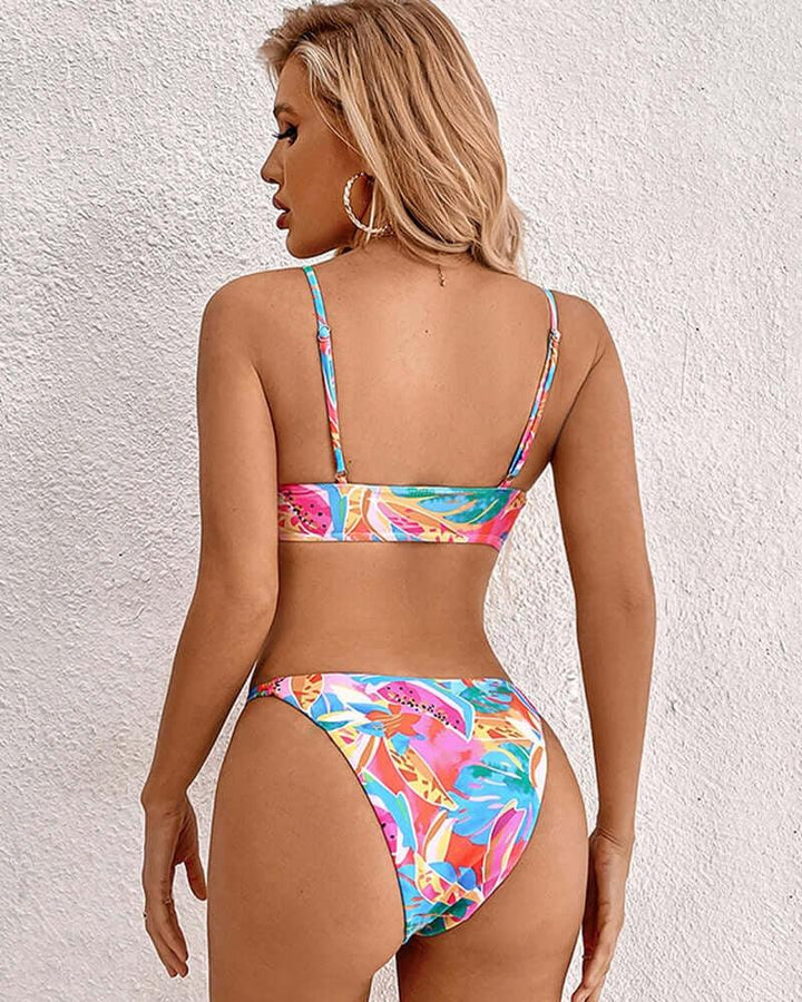 Bikini da donna con stampa tropicale