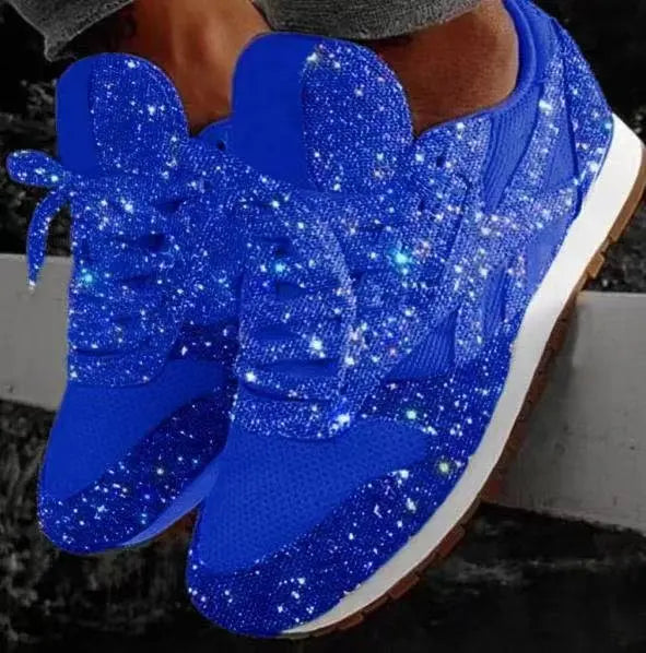 Sneakers Glamor pour Femmes avec Paillettes et Effet Allongeant la Silhouette