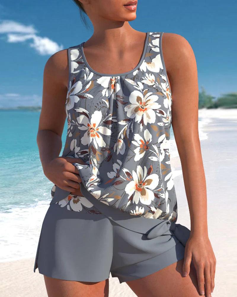 Costume da bagno tankini da donna elegante e confortevole - il due pezzi di tendenza per l'estate