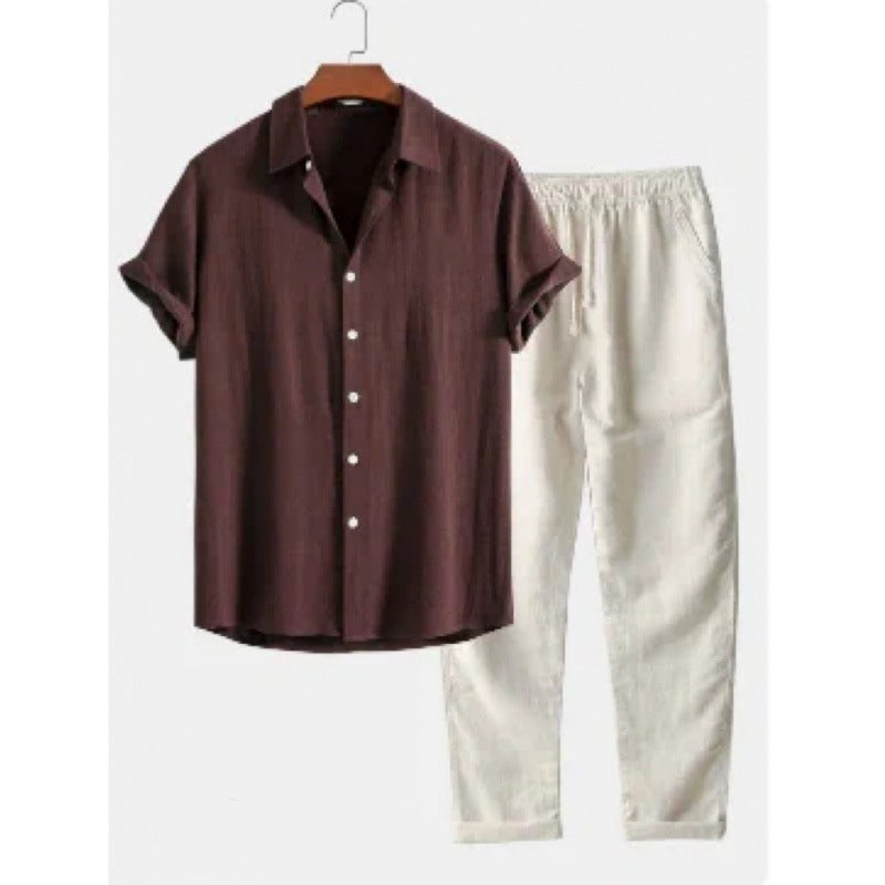 Set da uomo in cotone premium traspirante con pratica chiusura a scatto - versatile e comodo per tutte le stagioni
