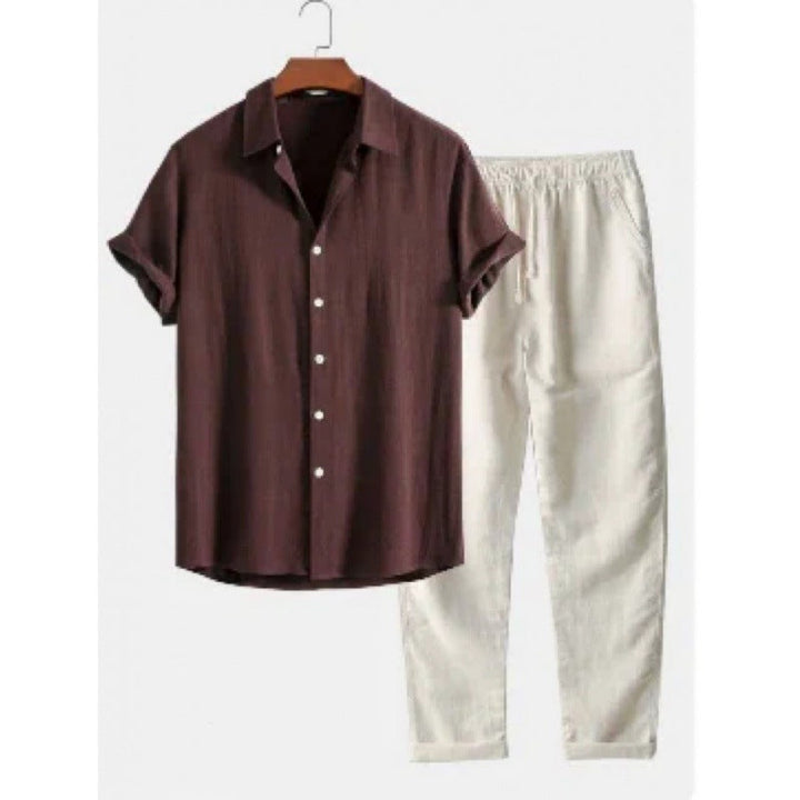 Set da uomo in cotone premium traspirante con pratica chiusura a scatto - versatile e comodo per tutte le stagioni