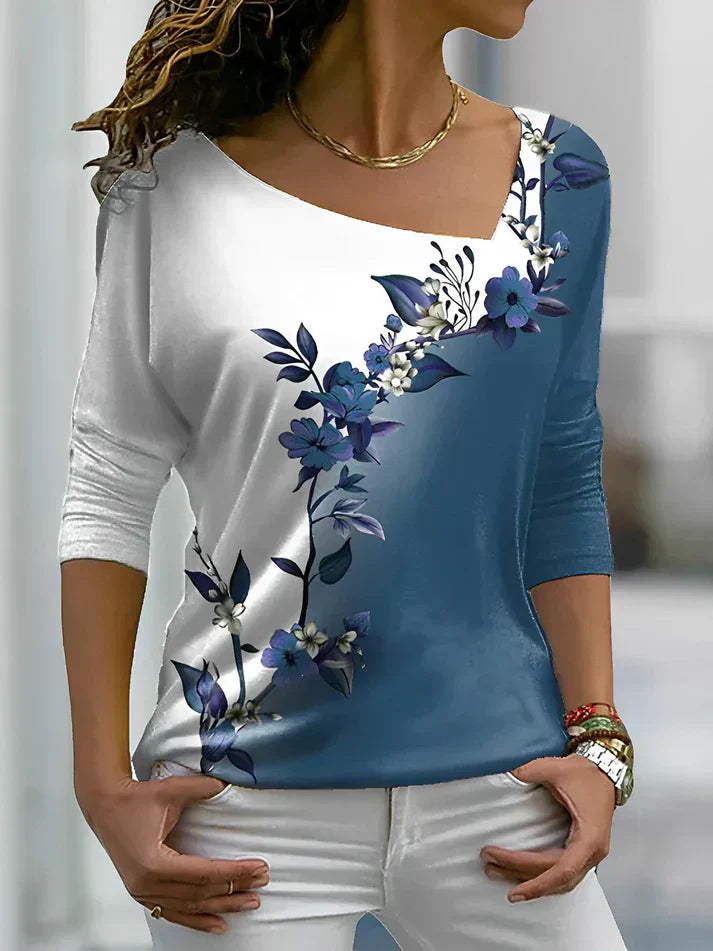 Eleganti camicie da donna con polsini floreali e righe a contrasto - un look elegante e alla moda