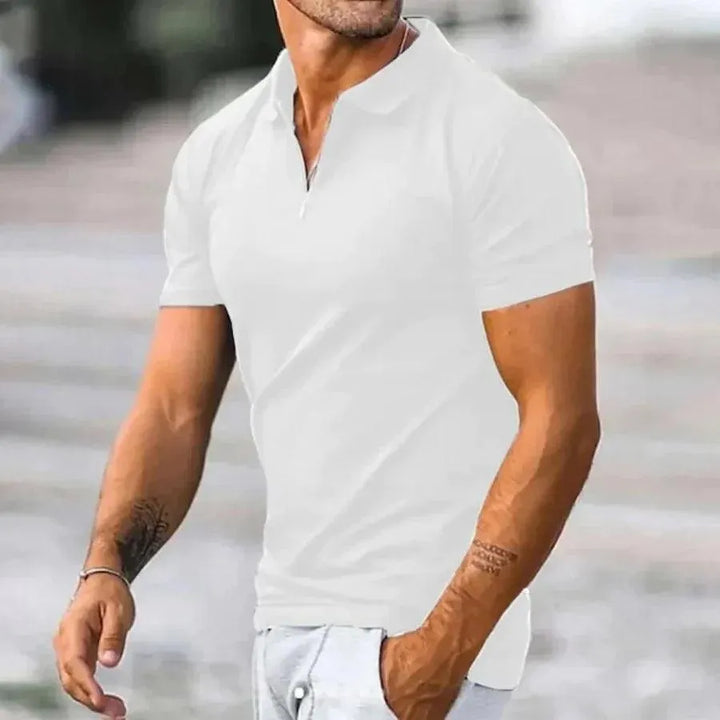 Pantaloncini da uomo slim con manica corta e cappuccio con cremagliera in algodon elasticizzato combinato