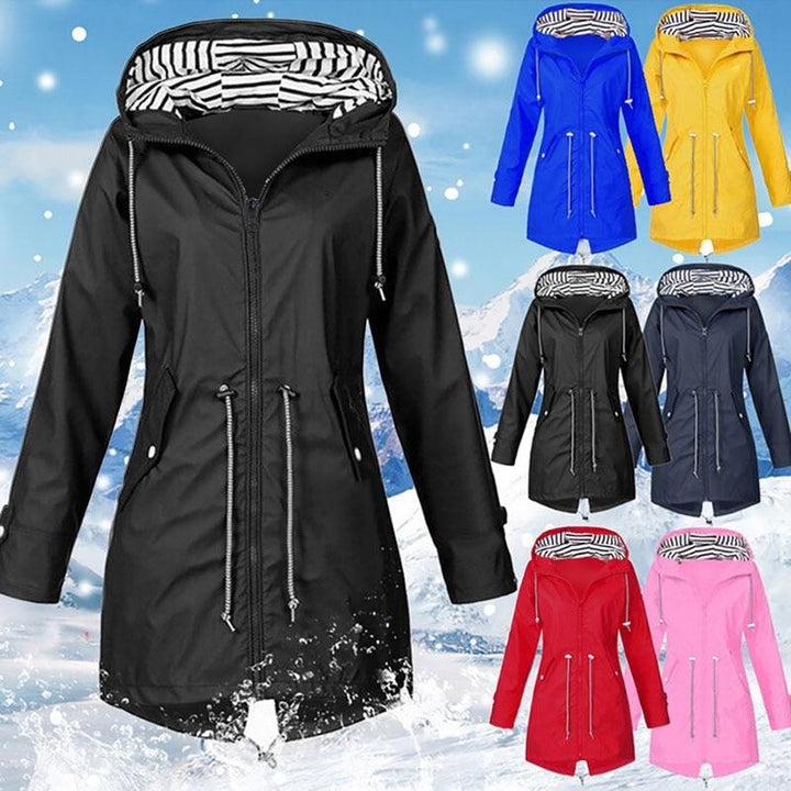 GENZINA - Elegante cappotto lungo impermeabile per un look elegante e una protezione affidabile dalla pioggia