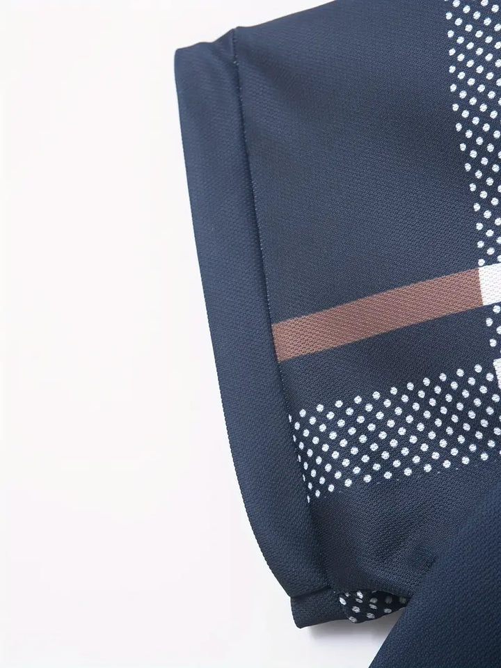 Camisa Polo para Hombre con Estilo Cuadrados - Ajuste Slim y Manga Corta para un Look Casual y Clásico