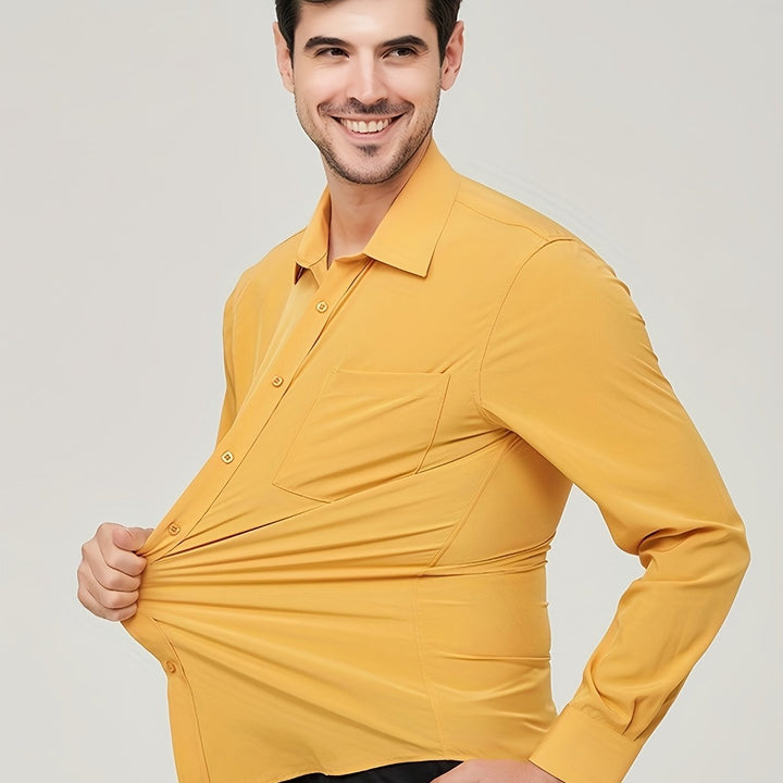 Elegante gilet da uomo in tessuto di cotone traspirante - taglio moderno e manica lunga con bottoni