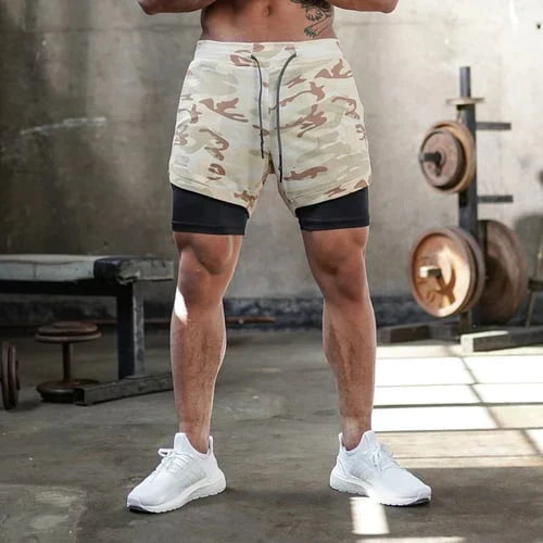 Pantaloncini da fitness a doppio strato da uomo - Comfort e massime prestazioni