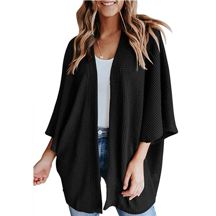 Elegante cardigan da donna con maniche a tre quarti - eleganza e comfort per tutti i giorni