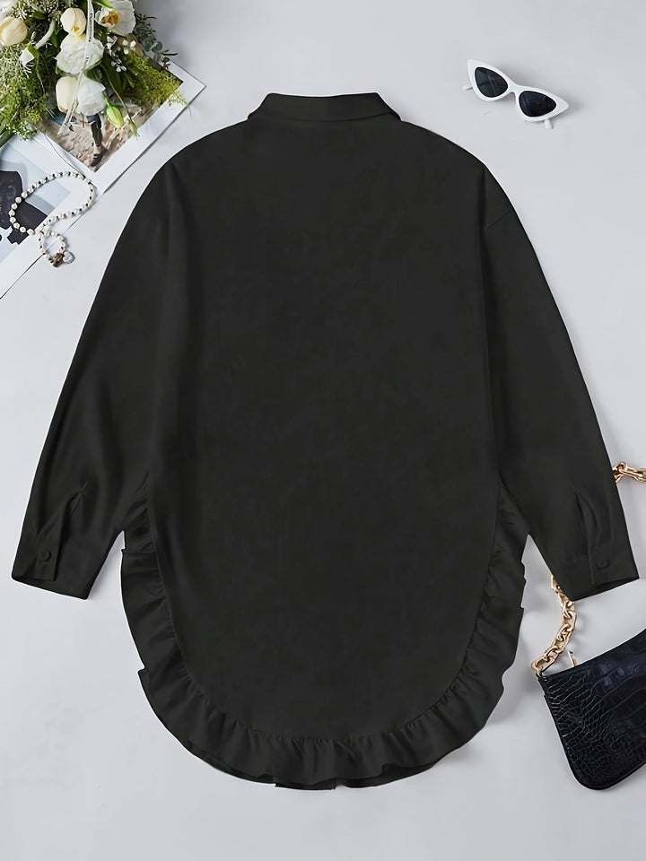 Accappatoio da donna oversize con polsini lunghi e rete sul davanti - boutonnage casual elegante e confortevole