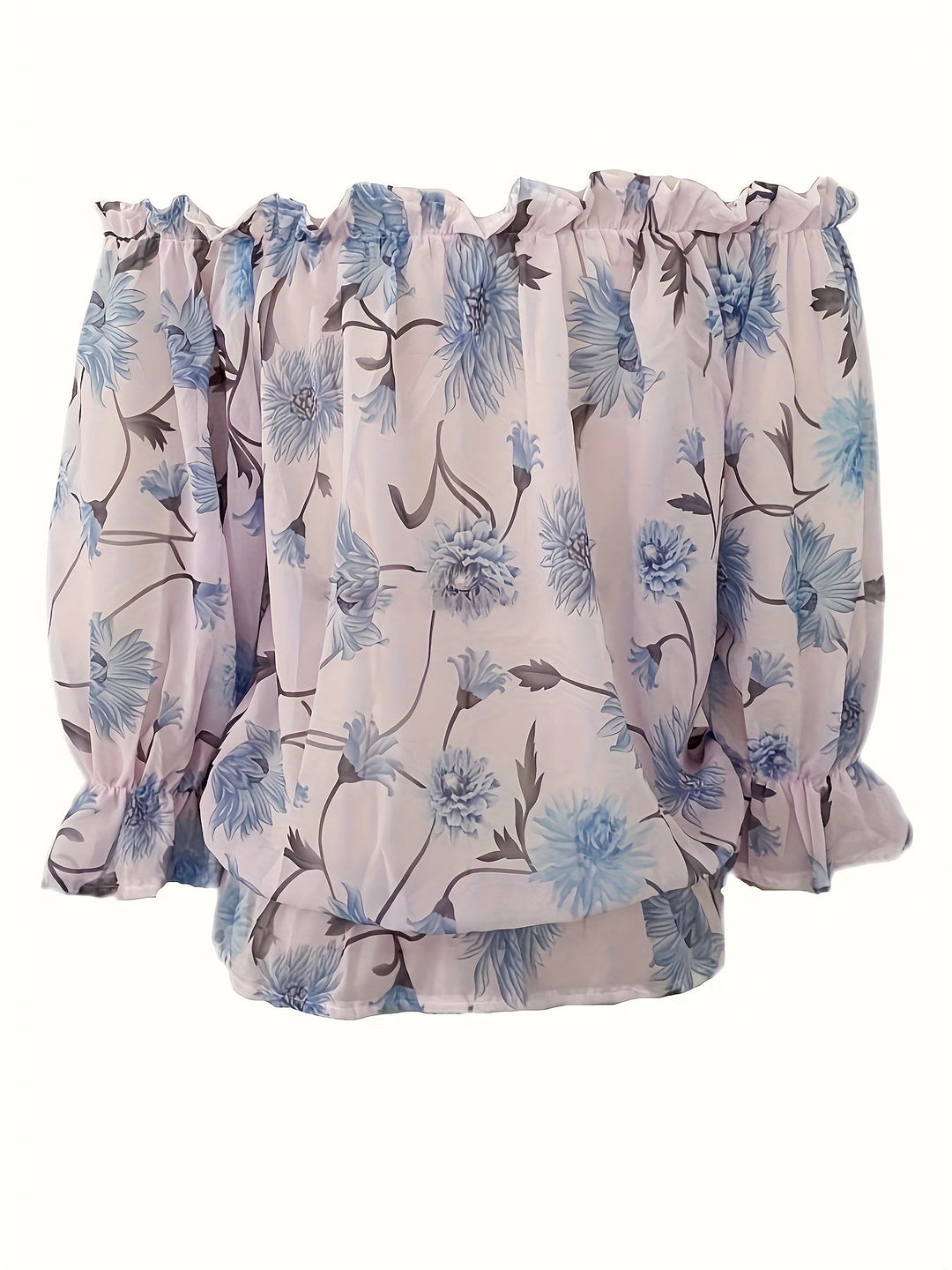 Blusa floral sin hombros para mujer - Elegancia y estilo en una sola prenda