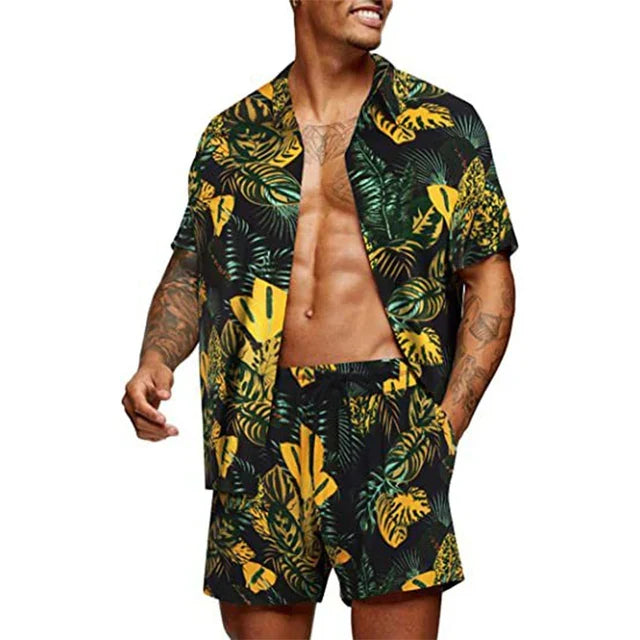 Set da uomo: elegante T-shirt a maniche corte e comodi pantaloncini corti per un look da tutti i giorni