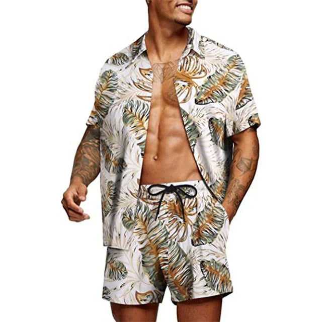 Set da uomo: elegante T-shirt a maniche corte e comodi pantaloncini corti per un look da tutti i giorni