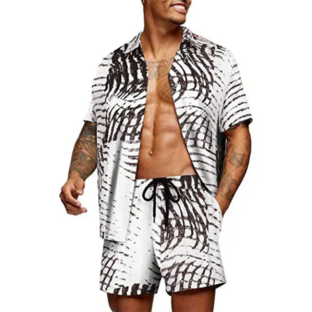 Set da uomo: elegante T-shirt a maniche corte e comodi pantaloncini corti per un look da tutti i giorni