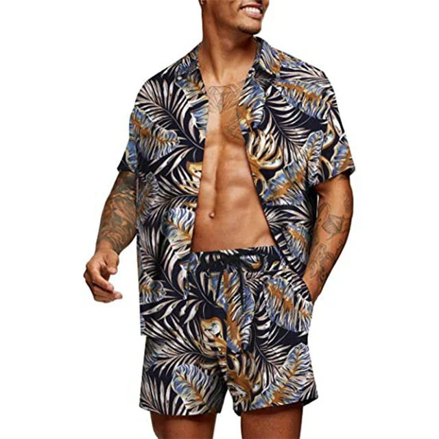 Set da uomo: elegante T-shirt a maniche corte e comodi pantaloncini corti per un look da tutti i giorni