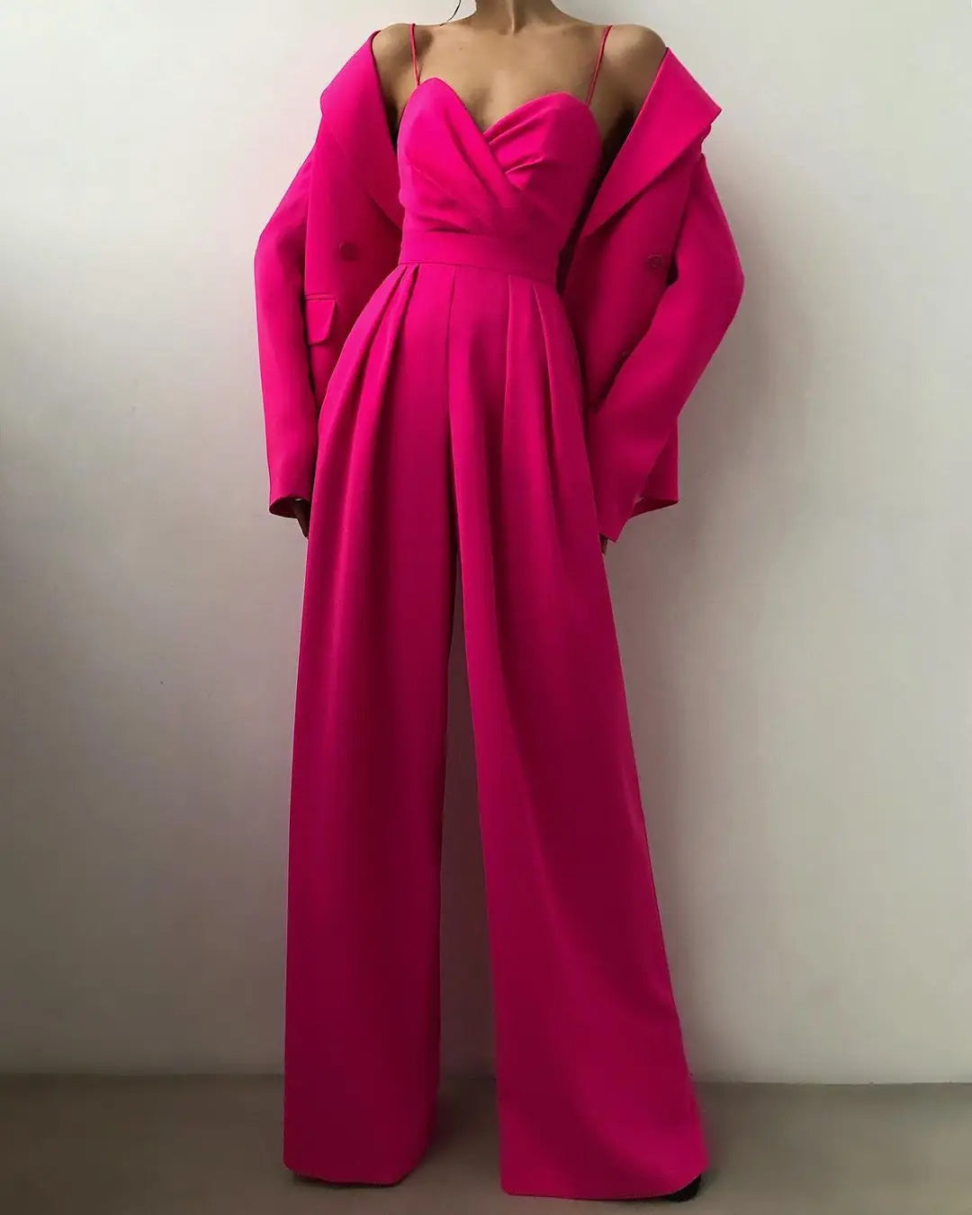 Penelope - Tuta elegante senza maniche a vita alta e a gamba larga per donna