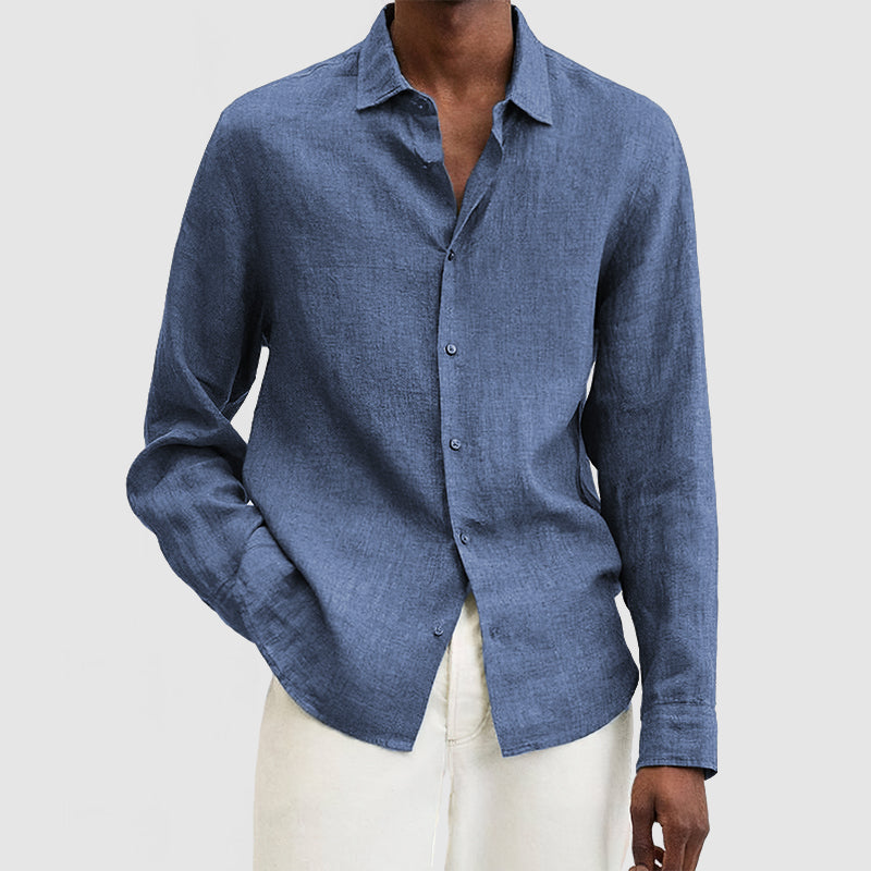 Gilet da uomo a maniche lunghe in morbido tessuto di cotone con bottoni - Stile casual, disinvolto e vestibilità comoda