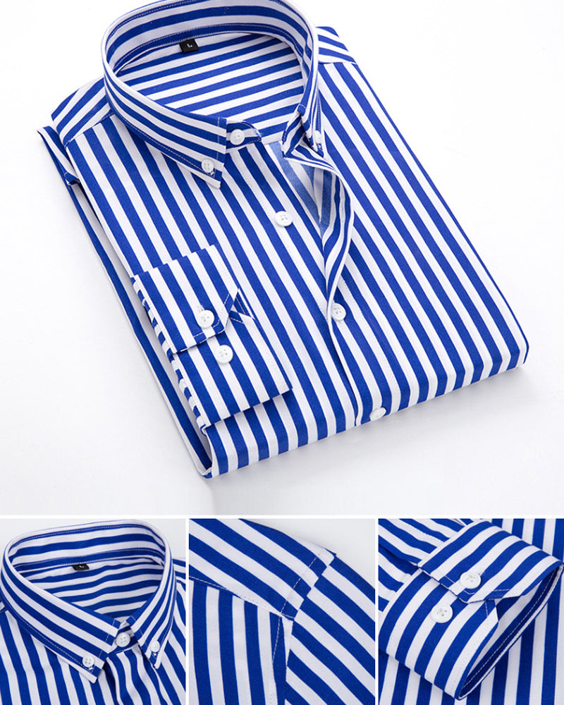 Elegante Businesshemd da uomo con lancette in stile classico e bottoni a pressione - Perfetto per un look formale.
