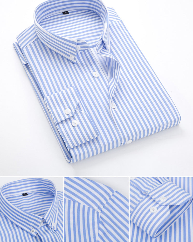 Elegante Businesshemd da uomo con lancette in stile classico e bottoni a pressione - Perfetto per un look formale.