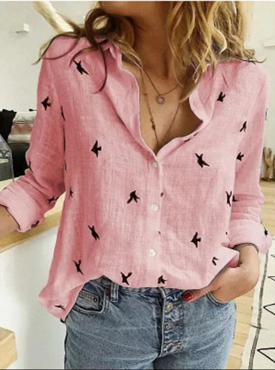 Noa - Camicetta di lino da donna in stile vintage