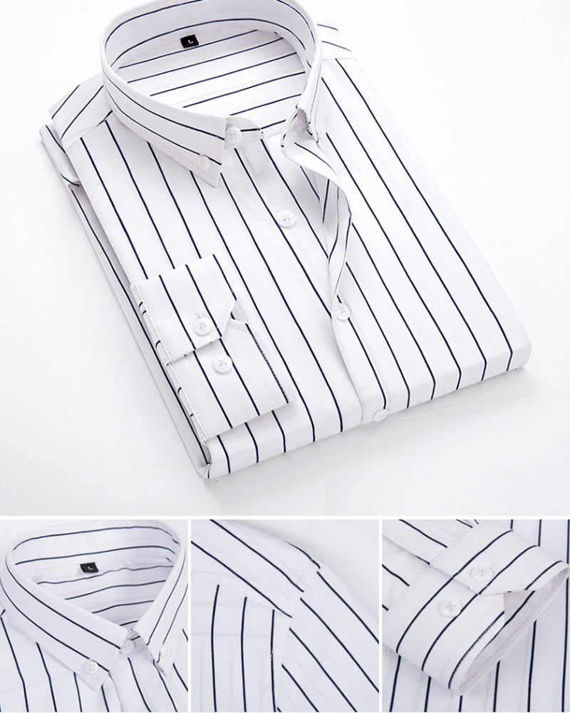 Elegante Businesshemd da uomo con lancette in stile classico e bottoni a pressione - Perfetto per un look formale.