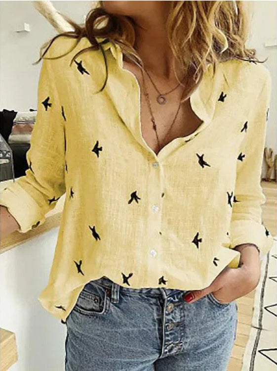 Noa - Camicetta di lino da donna in stile vintage
