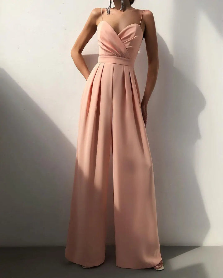 Penelope - Tuta elegante senza maniche a vita alta e a gamba larga per donna