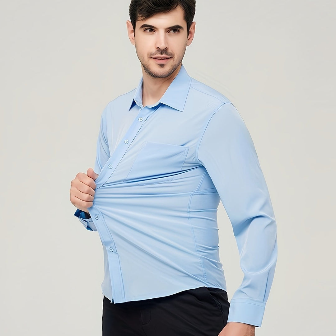 Elegante gilet da uomo in tessuto di cotone traspirante - taglio moderno e manica lunga con bottoni