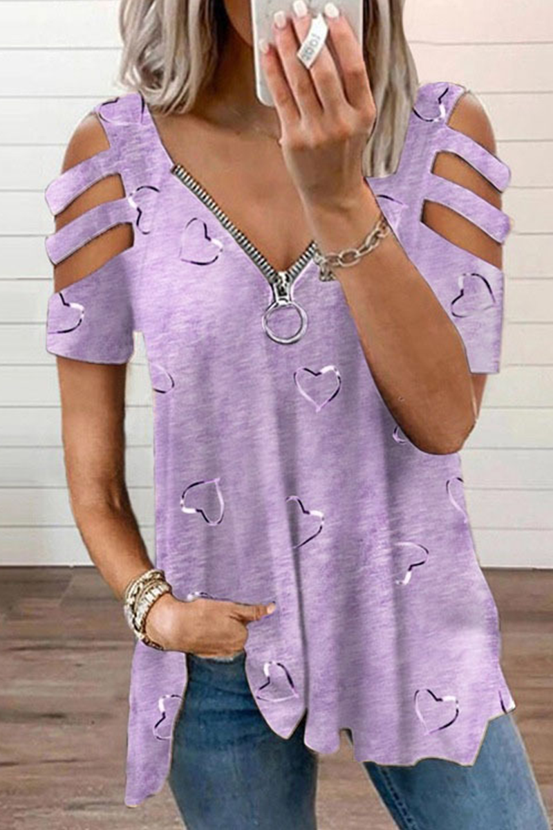 Top da donna alla moda con stampa e cerniera elegante, perfetto per ogni occasione