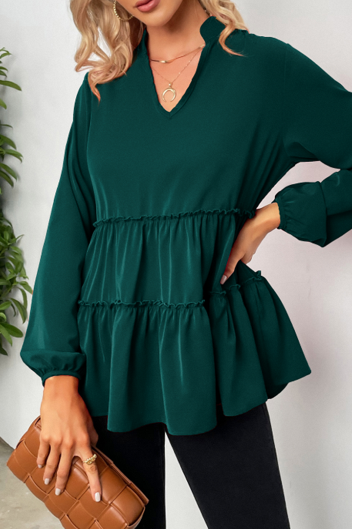 Elegante maglia da donna con scollo a V, seduta confortevole e pratiche maniglie