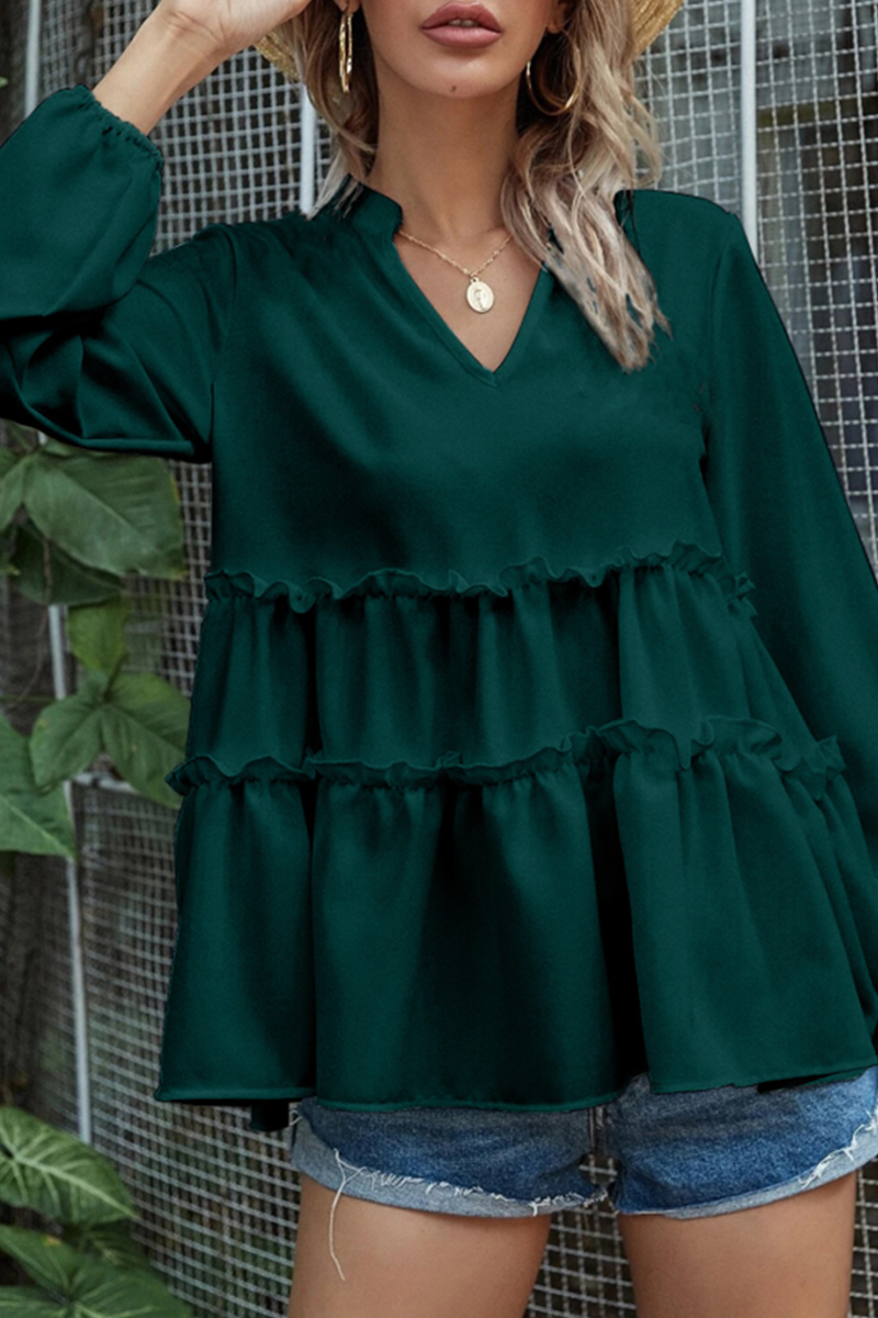 Elegante maglia da donna con scollo a V, seduta confortevole e pratiche maniglie